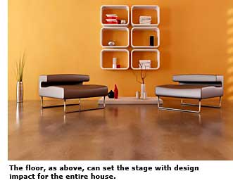floor with furnitureconcrete 