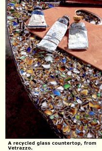 recycled glass countertop, from Vetrazzo