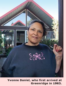 yvonne outside her home
