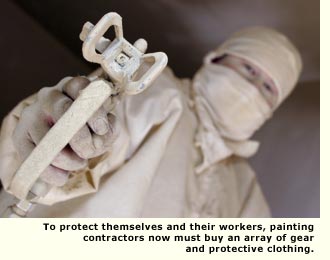 painter in protective clothing