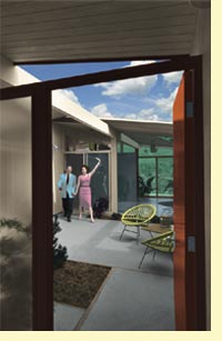 eichler couple in atrium