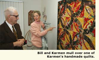 bill and karmen streng and quilt