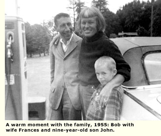 with wife and son