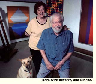karl benjamin and wife and dog