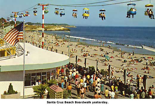 santa cruz boardwalk in the past