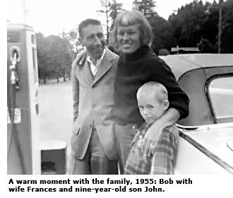 with wife and son