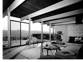 Vintage photo of an Eichler living room