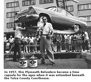 1957 b w photo of pymouth belvedere time capsule