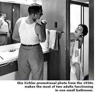 couple sharing a bathroom