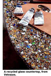 recycled glass countertop, from Vetrazzo