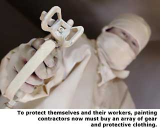 painter in protective clothing