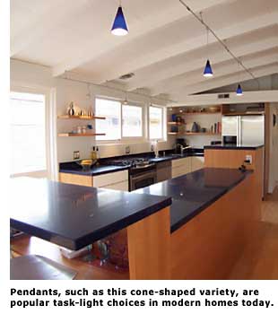 blue pendant lighting