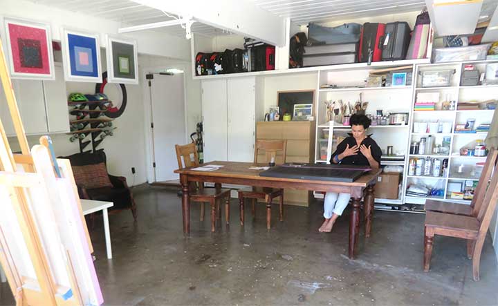 Artist in garage