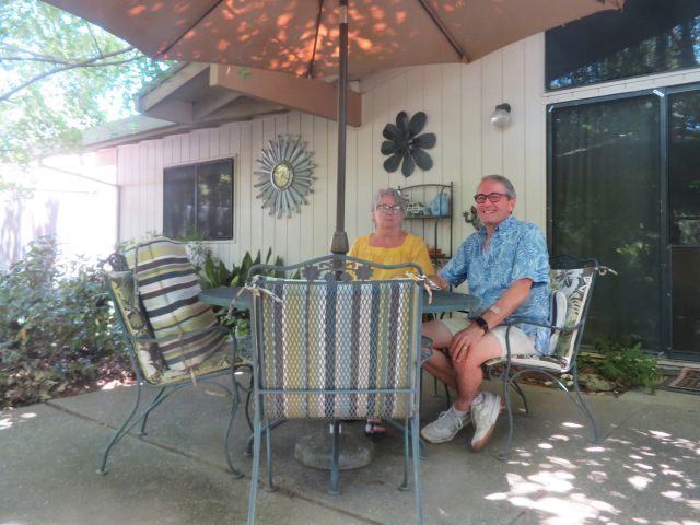 Sitting in garden