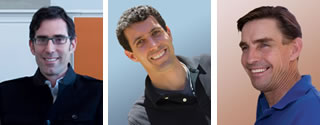 Eichler experts (L-R) architect Michael Tauber, architect John Klopf, and contractor John Wilcox of Bay Area Siding Repair. 