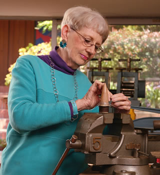Arline Fisch in her San Diego studio, 2007.  