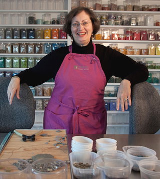 Sonia King in the studio of her San Francisco modern home.