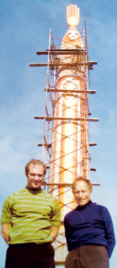 Bennie Bufano (right) and mosaicist Anthony Stellon