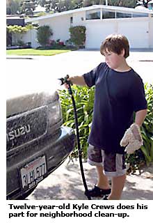 resident washing car 