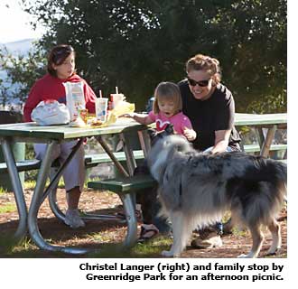 family having lunch
