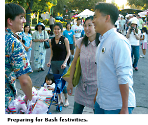 neighbors gather for the bash