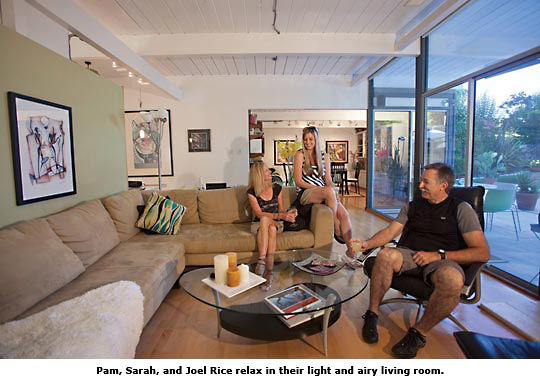 family in living room