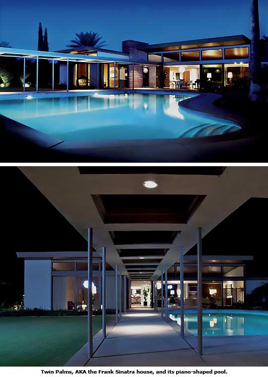 two views of twin palms