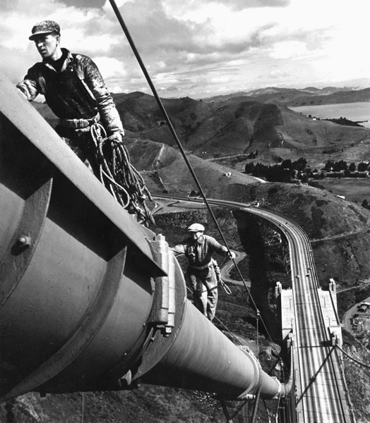 Painting the bridge, 1957