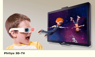 kid with 3d glasses and tv screen
