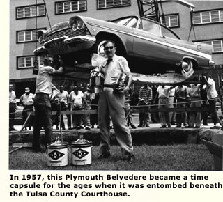 1957 b w photo of pymouth belvedere time capsule
