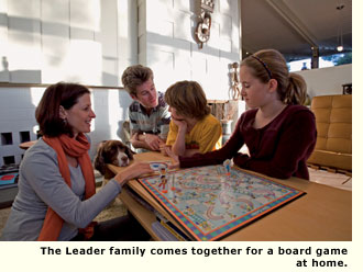leader family plays a boad game