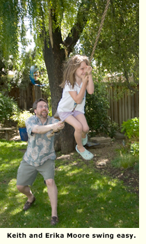 dad and daughter at a swing